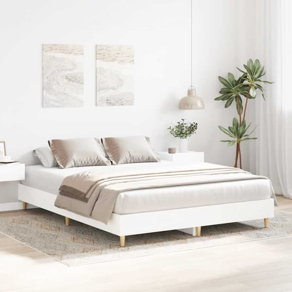 vidaXL Sengeramme uten madrass hvit 140x200 cm konstruert tre