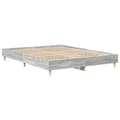 Miniatyrbilde 5 av 11: vidaXL Sengeramme uten madrass grå sonoma 140x200 cm konstruert tre