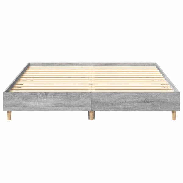 vidaXL Sengeramme uten madrass grå sonoma 140x200 cm konstruert tre