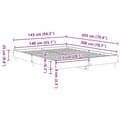 Miniatyrbilde 11 av 11: vidaXL Sengeramme uten madrass grå sonoma 140x200 cm konstruert tre