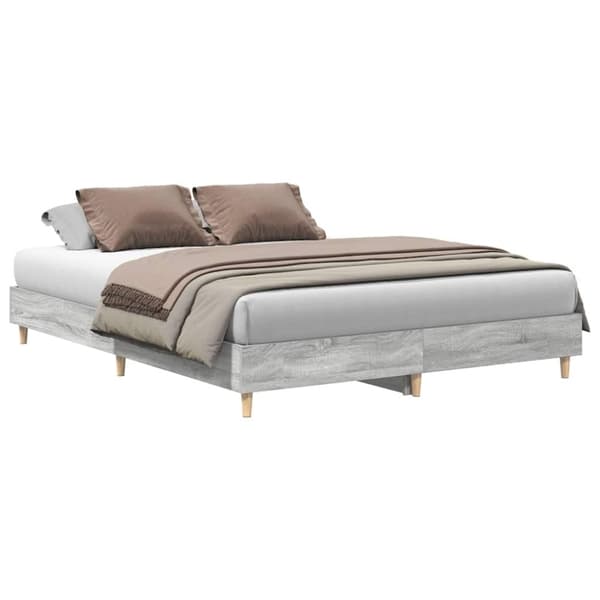 vidaXL Sengeramme uten madrass grå sonoma 140x200 cm konstruert tre