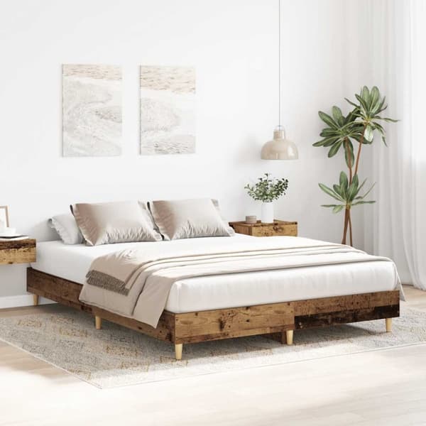 vidaXL Sengeramme uten madrass gammelt tre 150x200 cm konstruert tre