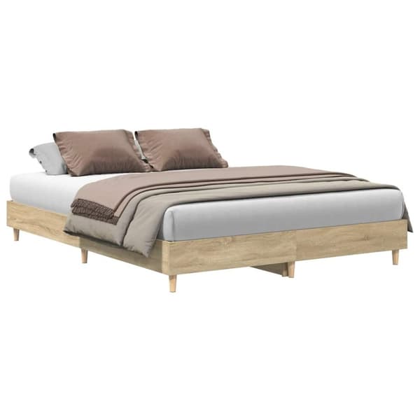 vidaXL Sengeramme uten madrass sonoma eik 140x200 cm konstruert tre