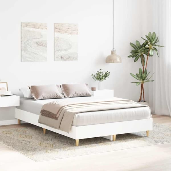 vidaXL Sengeramme uten madrass hvit 120x200 cm konstruert tre