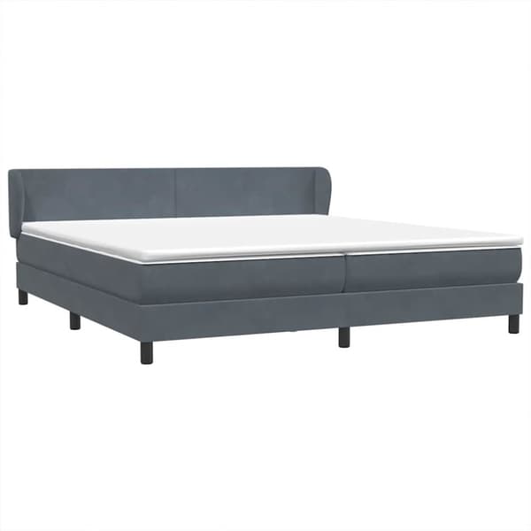 Resårsäng med madrasser mörkgrå 200x210 cm sammet