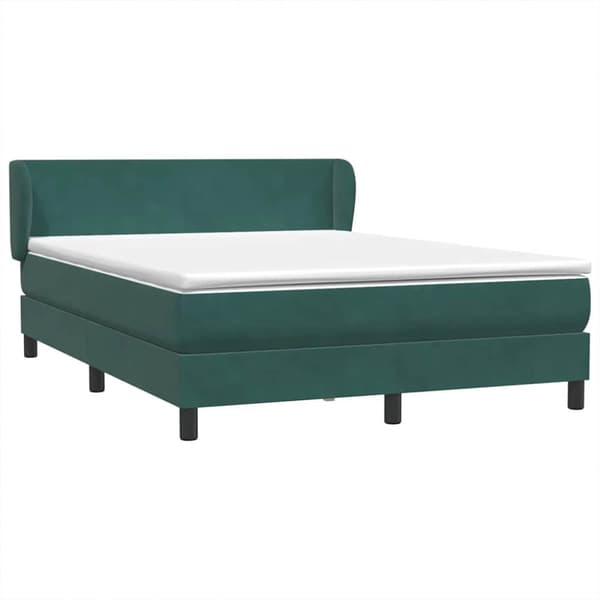 Ramsäng med madrass mörkgrönt 140x210 cm sammet