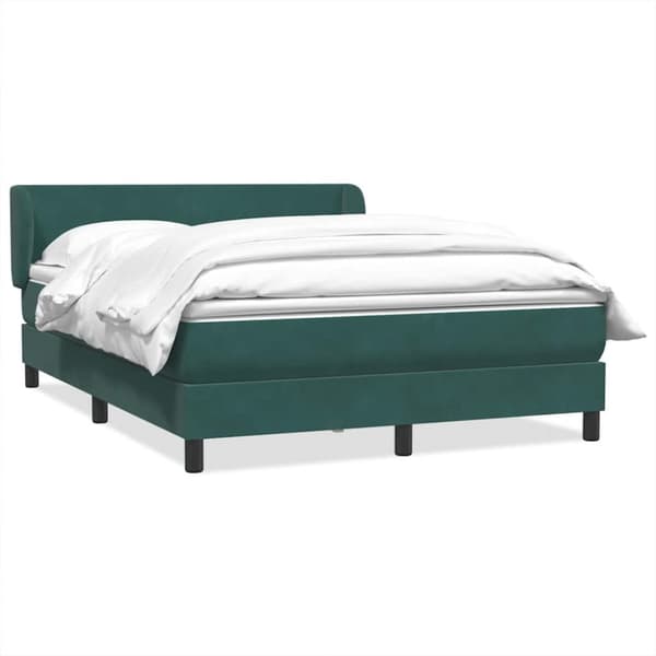 Ramsäng med madrass mörkgrönt 140x210 cm sammet