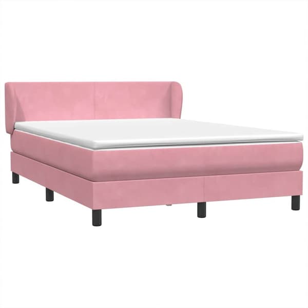 Ramsäng med madrass rosa 140x220 cm sammet