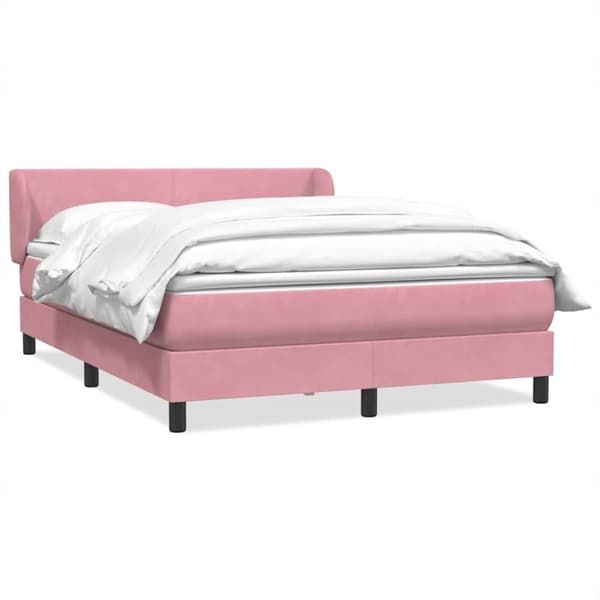 Ramsäng med madrass rosa 140x220 cm sammet