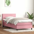 Miniatyrbild 1 av 2: Ramsäng med madrass rosa 100x210 cm sammet