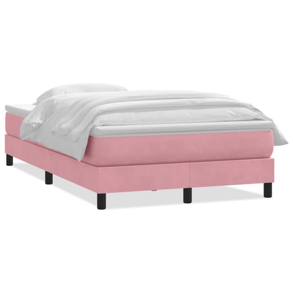 Ramsäng med madrass rosa 120x220 cm sammet