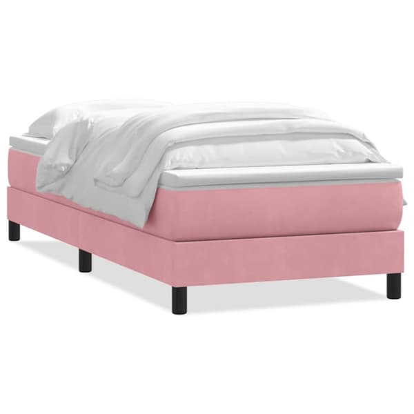 Ramsäng med madrass rosa 100x210 cm sammet
