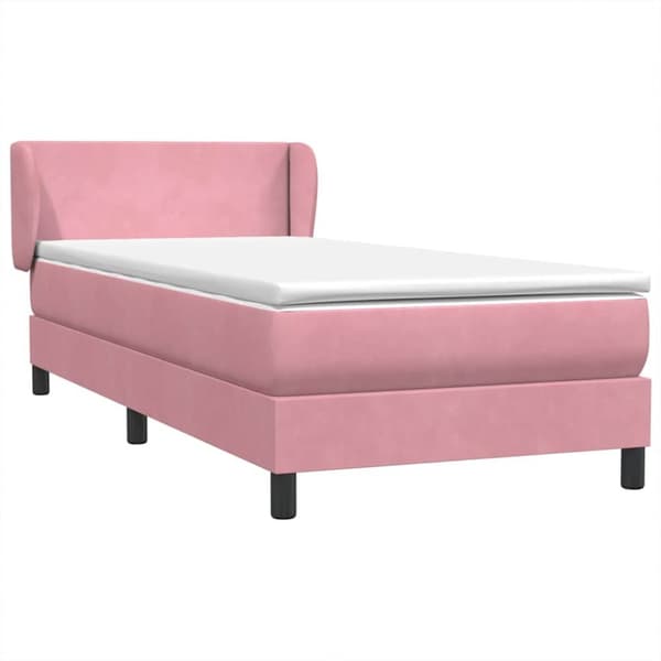 Ramsäng med madrass rosa 100x210 cm sammet
