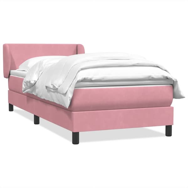 Ramsäng med madrass rosa 100x210 cm sammet