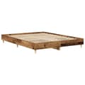 Miniatyrbilde 5 av 11: vidaXL Sengeramme uten madrass gammelt tre 140x200 cm konstruert tre