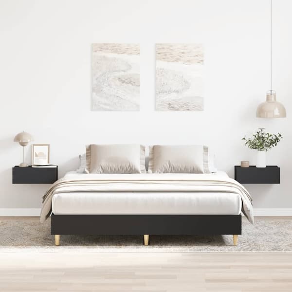 vidaXL Sengeramme uten madrass svart 140x200 cm konstruert tre