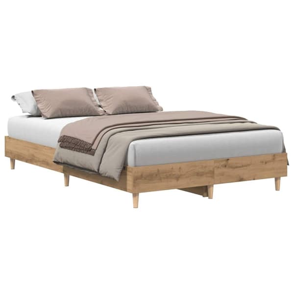 vidaXL Sengeramme uten madrass artisan eik 120x200 cm konstruert tre