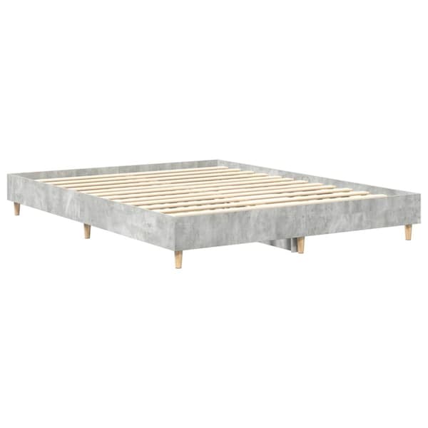 vidaXL Sengeramme uten madrass betonggrå 150x200 cm konstruert tre
