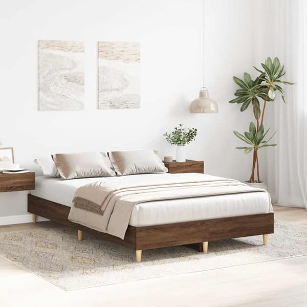 vidaXL Sengeramme uten madrass brun eik 120x200 cm konstruert tre