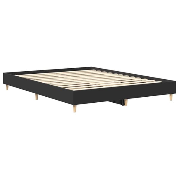 vidaXL Sängram utan madrass svart 150x200 cm konstruerat trä