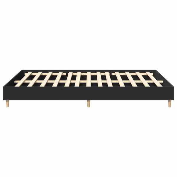 vidaXL Sängram utan madrass svart 150x200 cm konstruerat trä