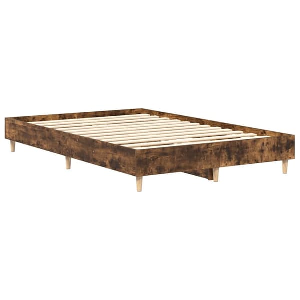 vidaXL Sengeramme uten madrass røkt eik 120x200 cm konstruert tre