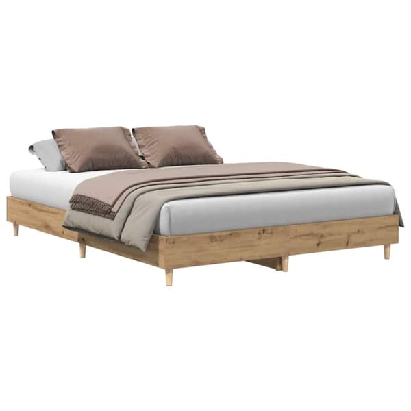 vidaXL Sengeramme uten madrass artisan eik 150x200 cm konstruert tre