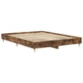 Miniatyrbilde 5 av 11: vidaXL Sengeramme uten madrass røkt eik 140x200 cm konstruert tre