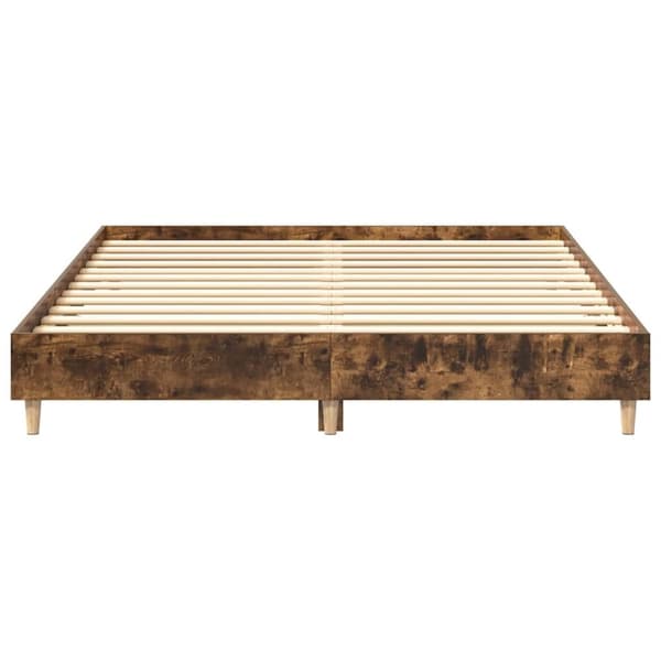 vidaXL Sengeramme uten madrass røkt eik 140x200 cm konstruert tre