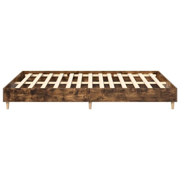 vidaXL Sengeramme uten madrass røkt eik 140x200 cm konstruert tre