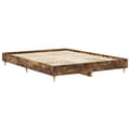 Miniatyrbilde 8 av 11: vidaXL Sengeramme uten madrass røkt eik 140x200 cm konstruert tre