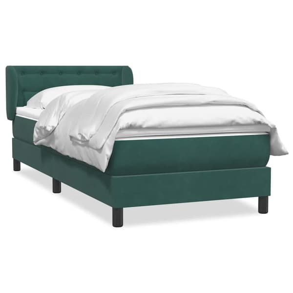 Ramsäng med madrass mörkgrön 80x210 cm sammet
