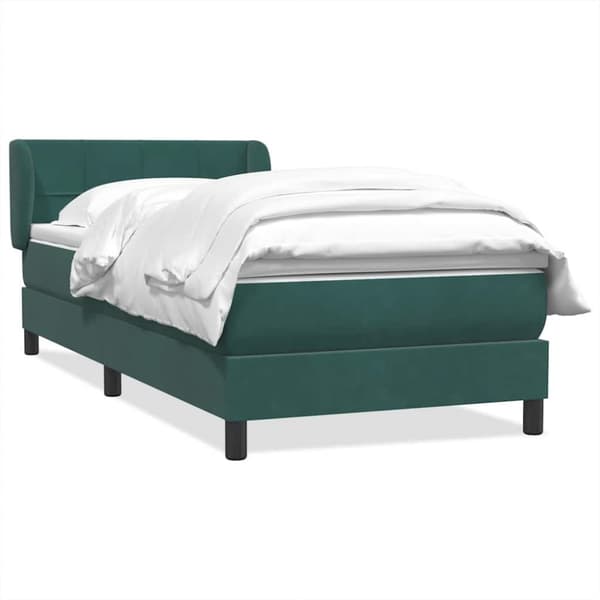 Ramsäng med madrass mörkgrön 80x220 cm sammet