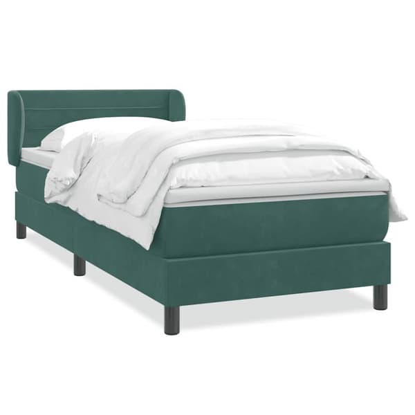 Ramsäng med madrass mörkgrön 80x210 cm sammet