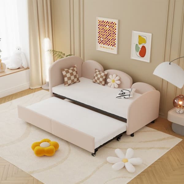 Bäddsoffa, Förvaringslådor, Sammet, Enkelsäng, Dagbäddsram, Vardagsrum, Barnrum, Sovrum, Rosa