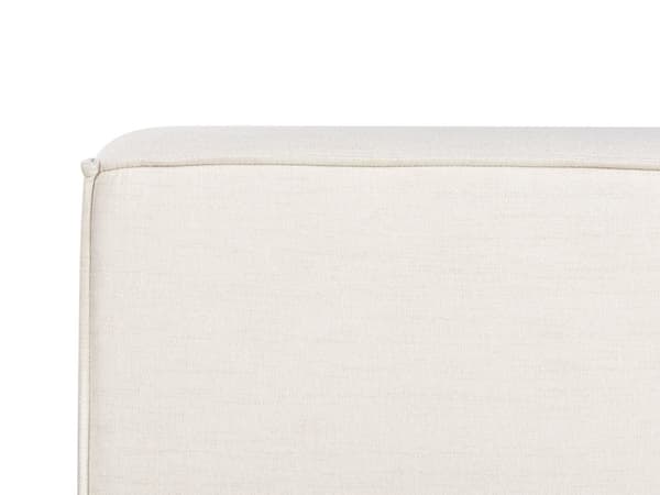 Dubbelsäng Off-White Tygklädsel 180 x 200 cm Spjälbotten med Tjockt Vadderad Huvudgavel Fotbräda