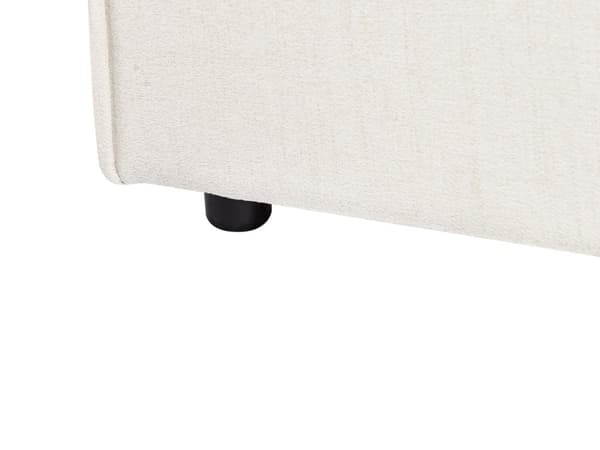 Dubbelsäng Off-White Tygklädsel 180 x 200 cm Spjälbotten med Tjockt Vadderad Huvudgavel Fotbräda
