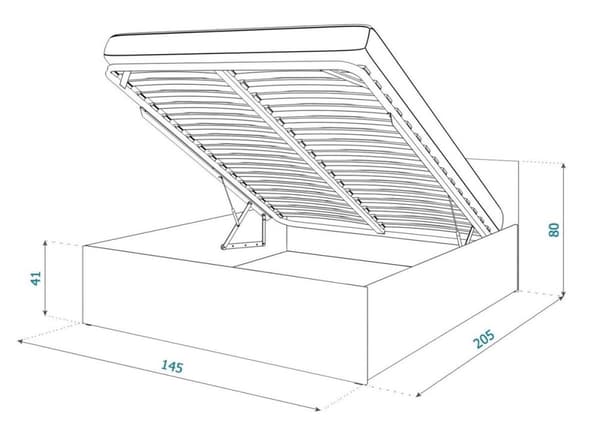 Hvid 2-personers træseng med foldbar bund til nem rengøring, 140x200 cm