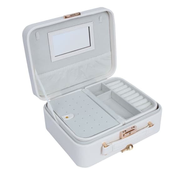 Smyckeskrin SEZANE TRAVEL 23,5x18,5x9cm, vit