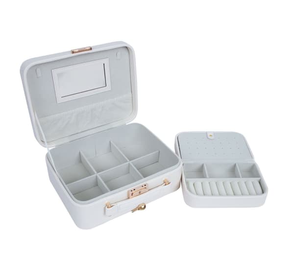 Smyckeskrin SEZANE TRAVEL 23,5x18,5x9cm, vit