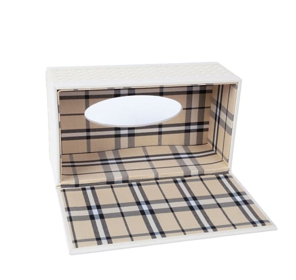 Tissue box WILMA 22,5x14xH9,5cm, hvit