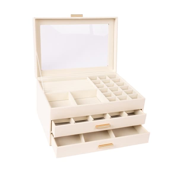 Smykkeskrin SEZANE 26,5x18xH13,5cm, hvid