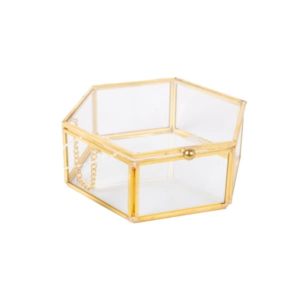 Glassboks BERYL 15x9xH5cm, gylden