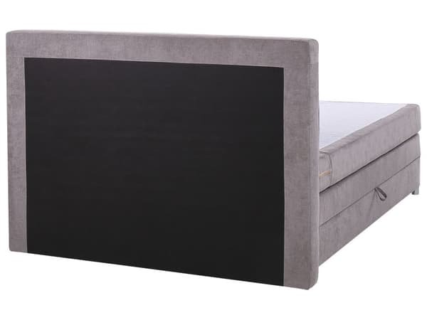 Dubbelsäng Förvaring Taupe Tyg 160 x 200 cm Resårmadrass