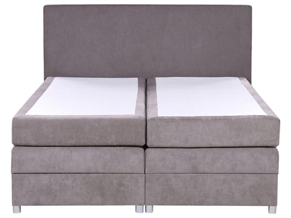 Seng Taupe Polyester 160 x 200 cm Moderne To Mands Seng med Opbevaring Blød Sengegavl Dobbeltseng Sengeramme Kontinentalseng Design