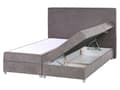 Miniatyrbillede 1 af 11: Seng Taupe Polyester 160 x 200 cm Moderne To Mands Seng med Opbevaring Blød Sengegavl Dobbeltseng Sengeramme Kontinentalseng Design