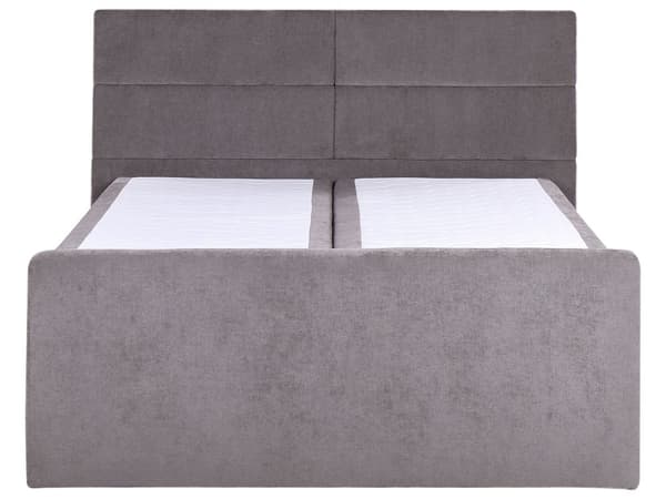 Dobbeltseng med oppbevaring Taupe Stoff 160 x 200 cm Bonellfjærmadrass Moderne design Kontinentalseng Soverom