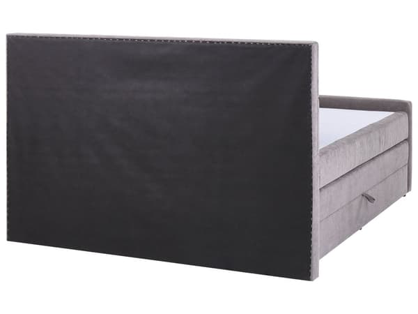 Dobbeltseng med oppbevaring Taupe Stoff 160 x 200 cm Bonellfjærmadrass Moderne design Kontinentalseng Soverom