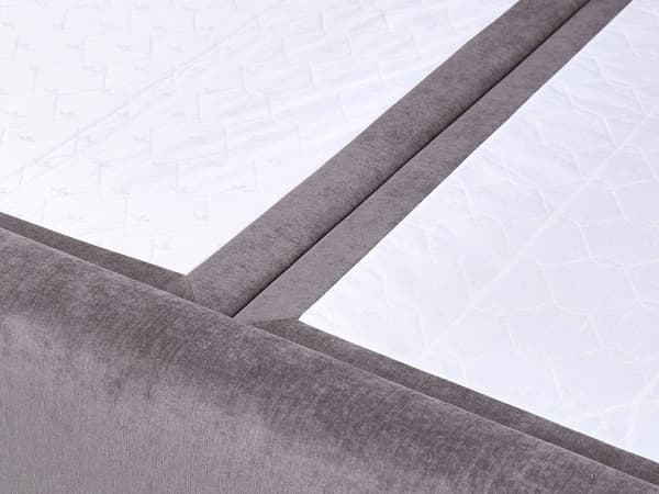 Dobbeltseng med oppbevaring Taupe Stoff 160 x 200 cm Bonellfjærmadrass Moderne design Kontinentalseng Soverom