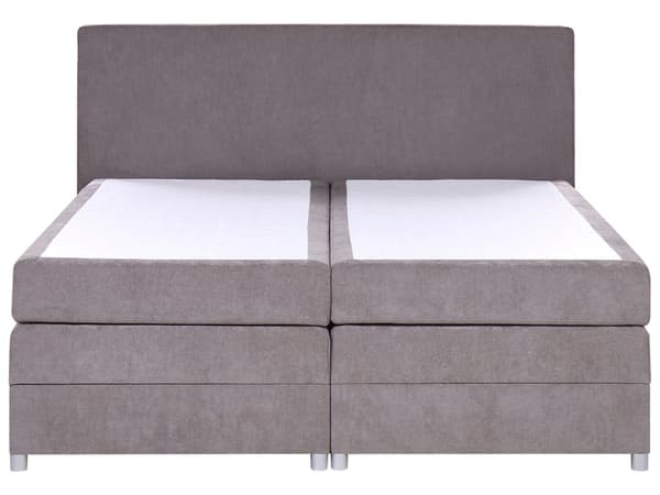 Dobbeltseng med oppbevaring Taupe Stoff 180 x 200 cm Bonellfjærmadrass Moderne design Kontinentalseng Soverom